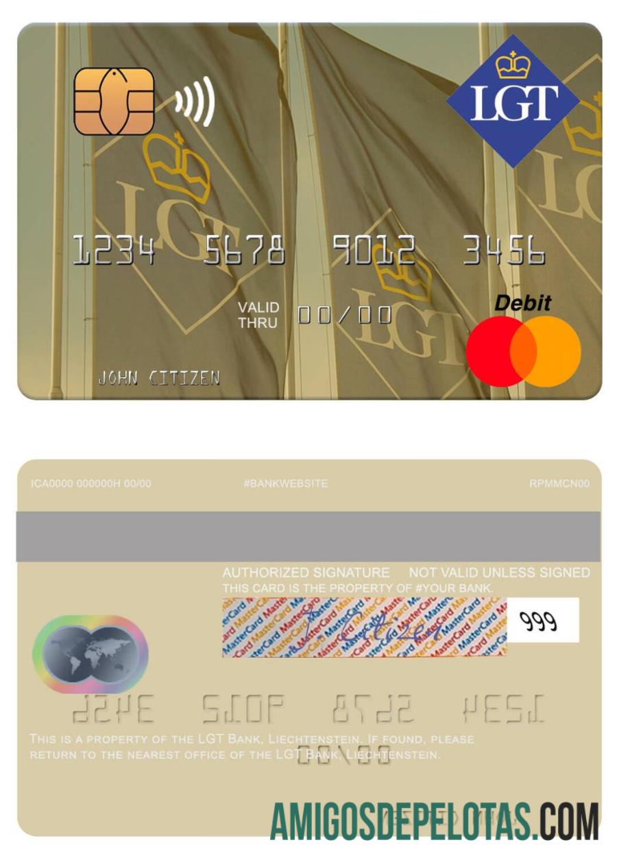 Liechtenstein LGT Bank Mastercard template